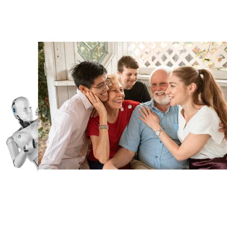 Elderly care coordination - Family together with AI assistance